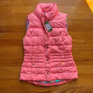 NWT Lilly Pulitzer Cheeky Melon Isabelle Dripping in Jewels Down Puffer Vest